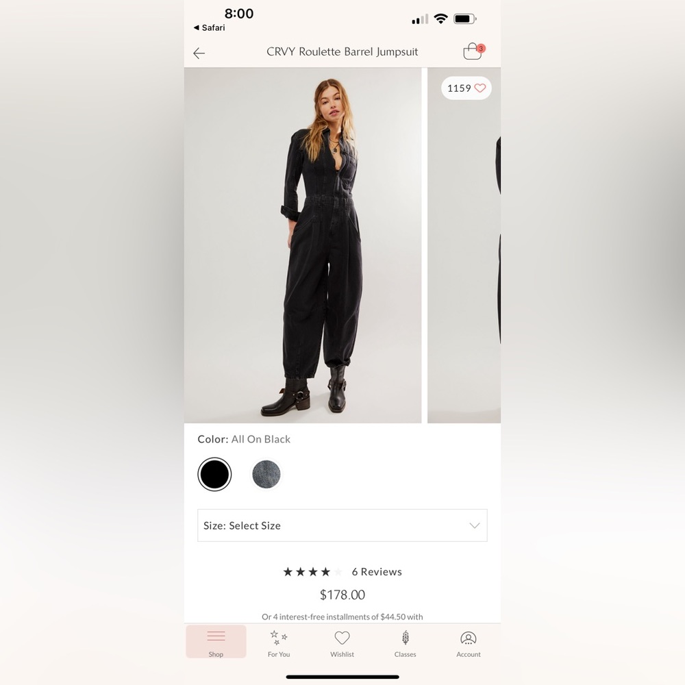 Free People Roulette Barrel Jumpsuit